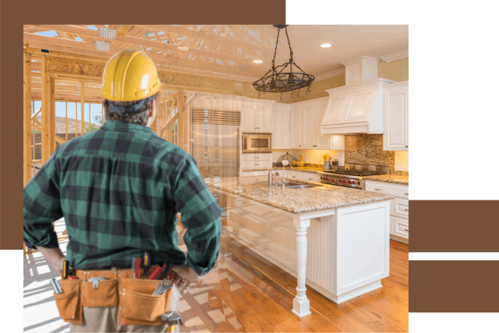 Technician looking at kitchen